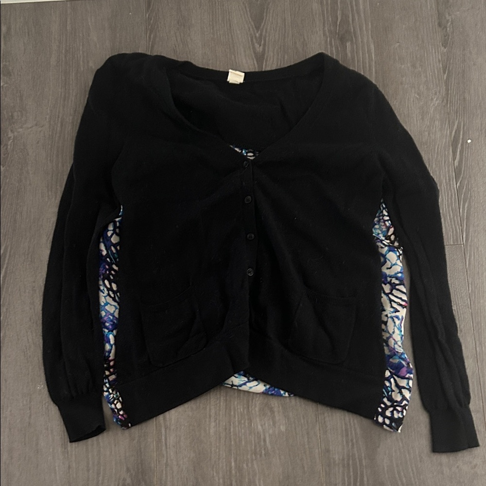 Black Women's Sweater with Patterned Detail